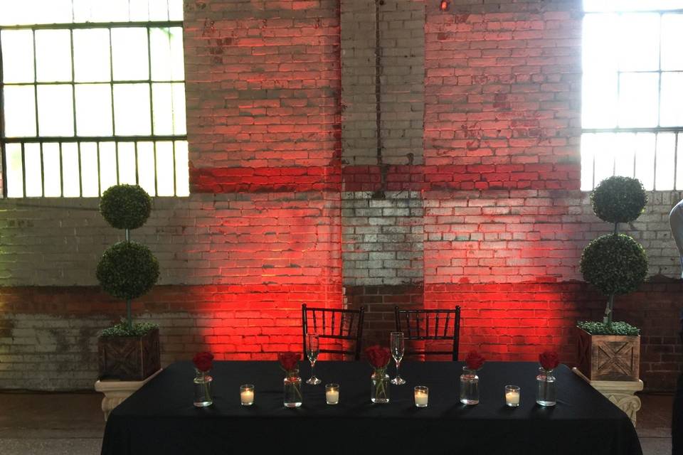 Back lighted head table