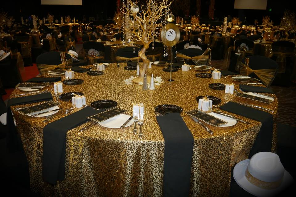 Gold-detailed gala