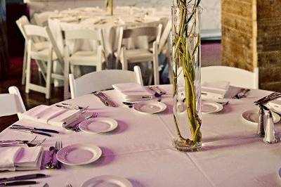 Table setup with centerpiece