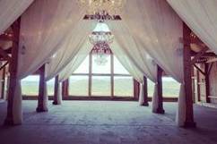 Barn Draping w/Chandeliers