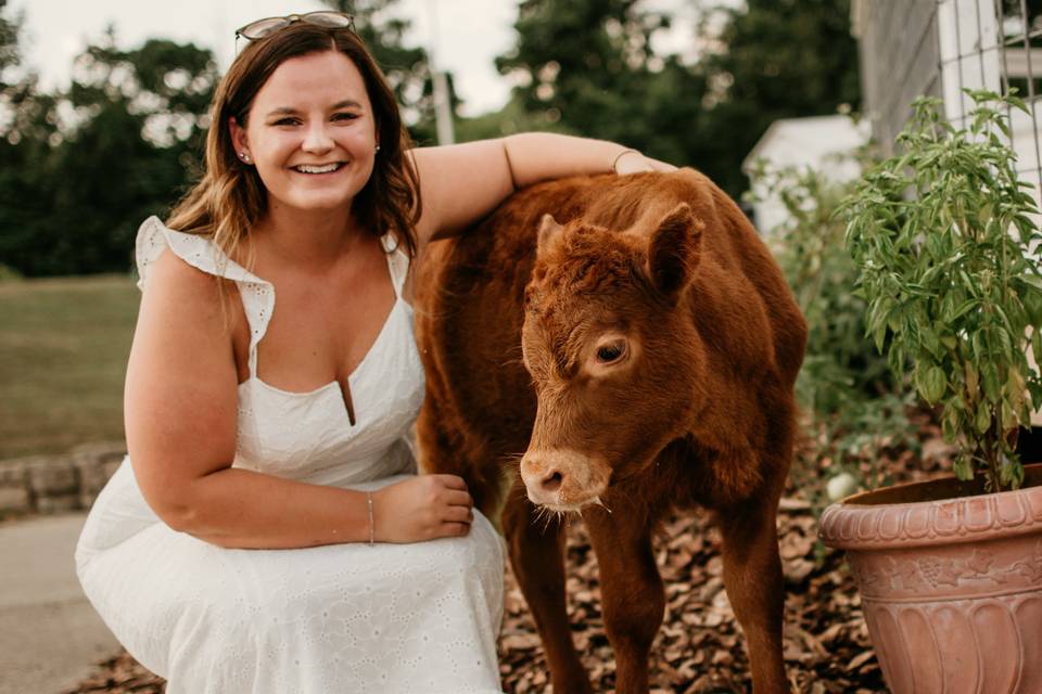 Calf snuggles