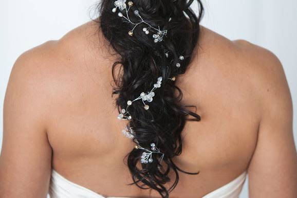 Braided hair with baby's breath