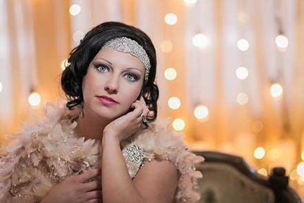 Bride in a roaring 20s getup