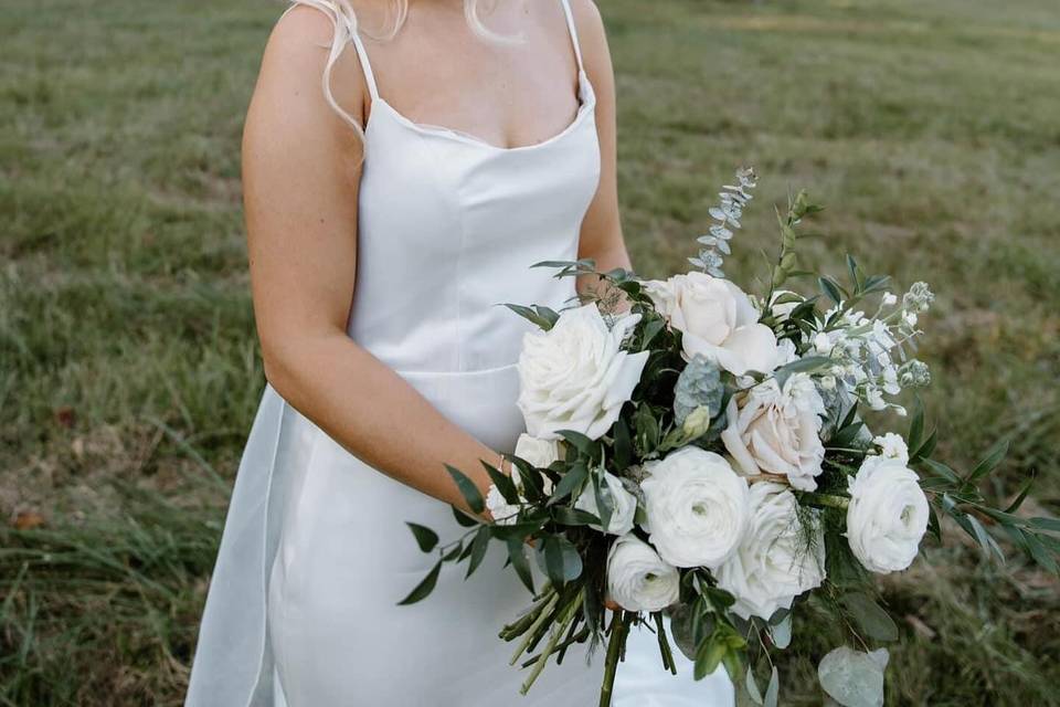 Bride and bouquet