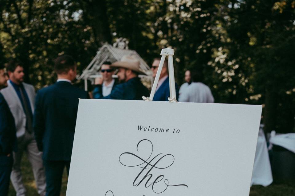 Weeding Welcome Sign