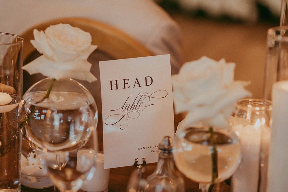 Timeless Wedding Head Table