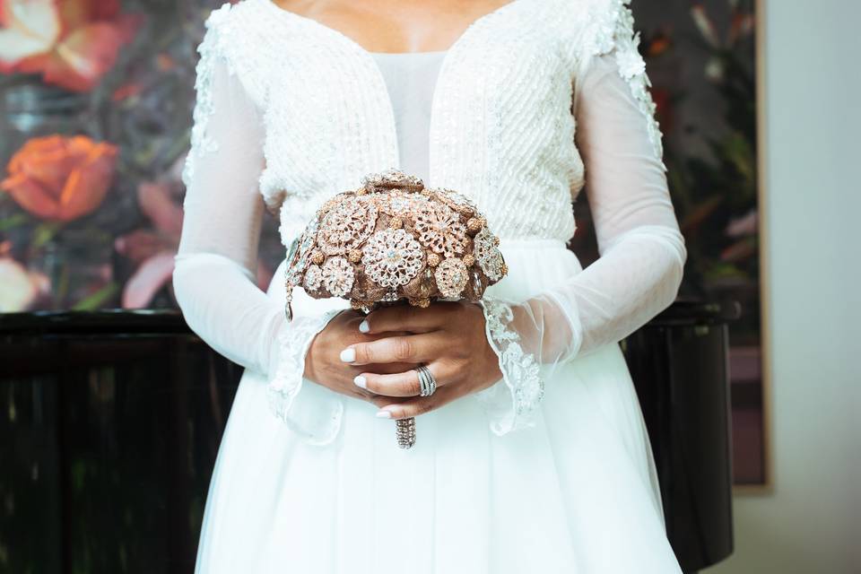 Rose Gold Brooch Bouquet