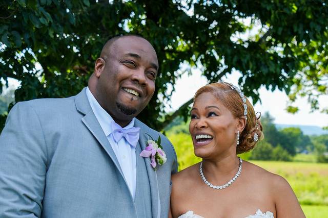 Bride and Groom Laughing