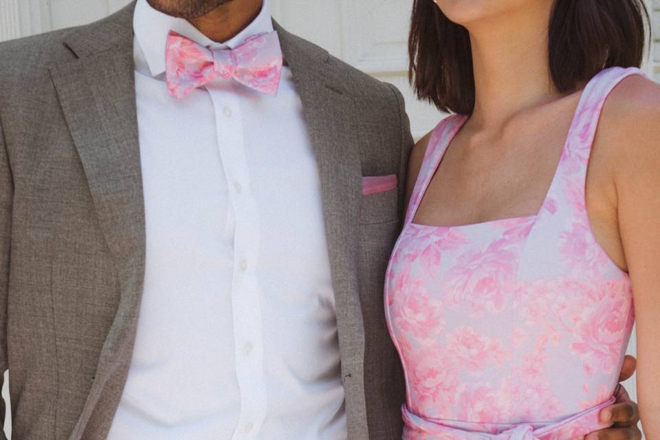 Romantic floral bow ties