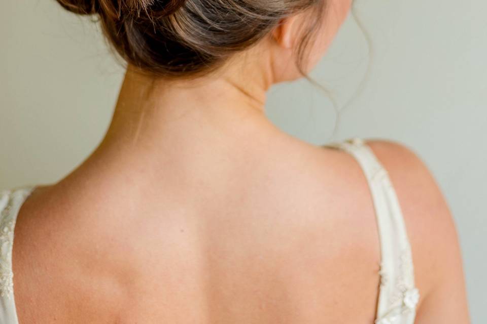 Dutch fishtail braid with wildflowers