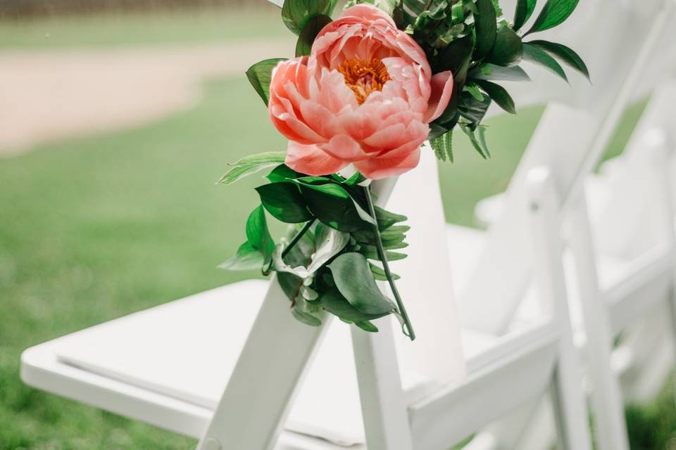 Floral aisle chair decor