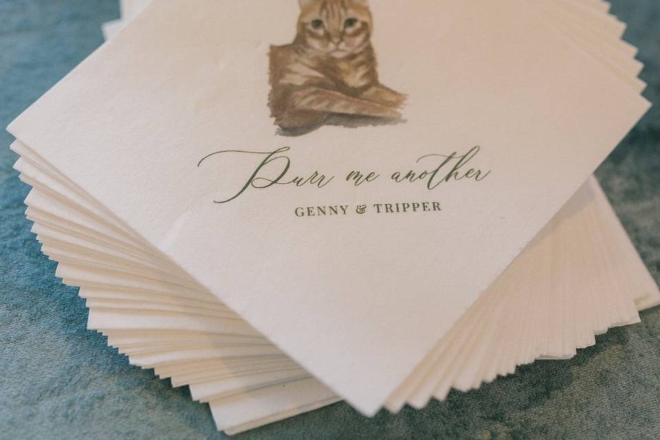 Cat napkin detail