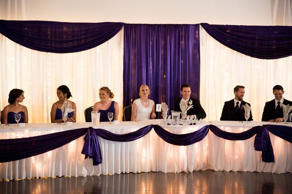 Royal Purple Head Table