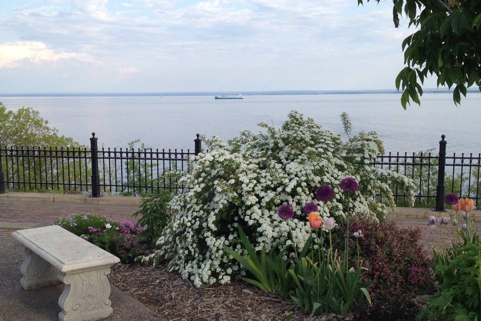 Beautiful Lake Superior, as seen from Duluth's Rose Garden.