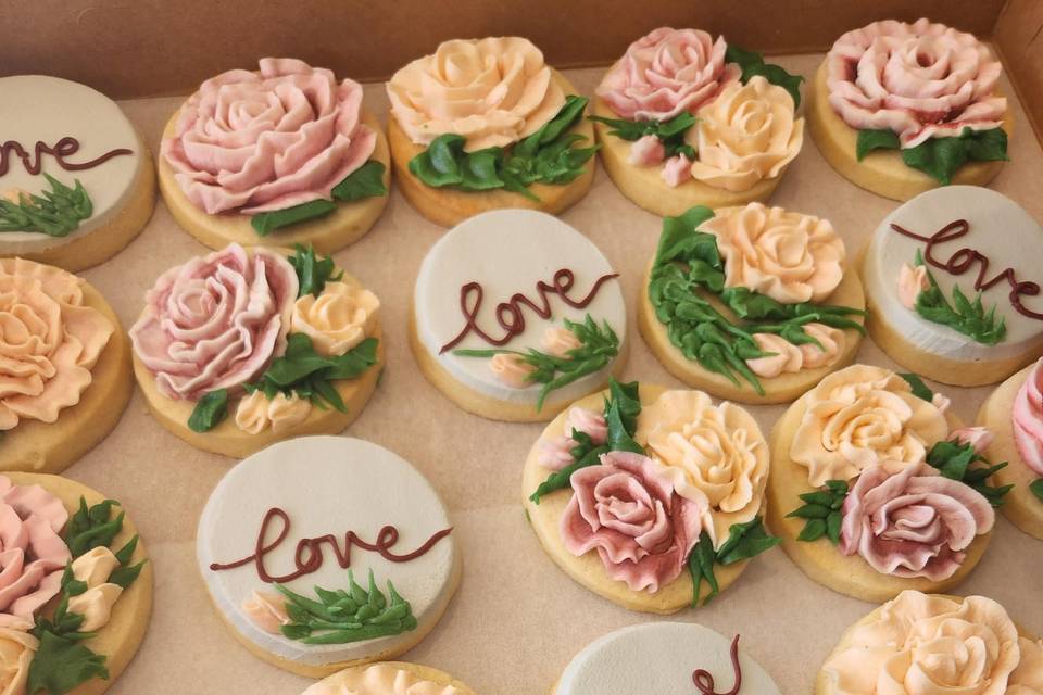 Floral Dessert table cookies