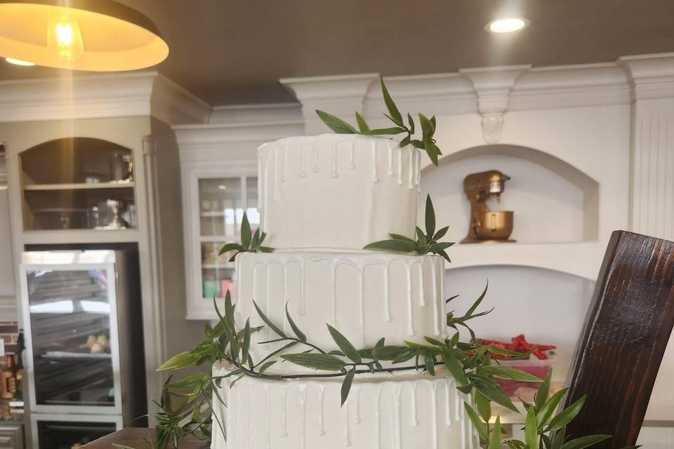 White drip greenery