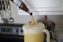 Poured beer mug grooms cake