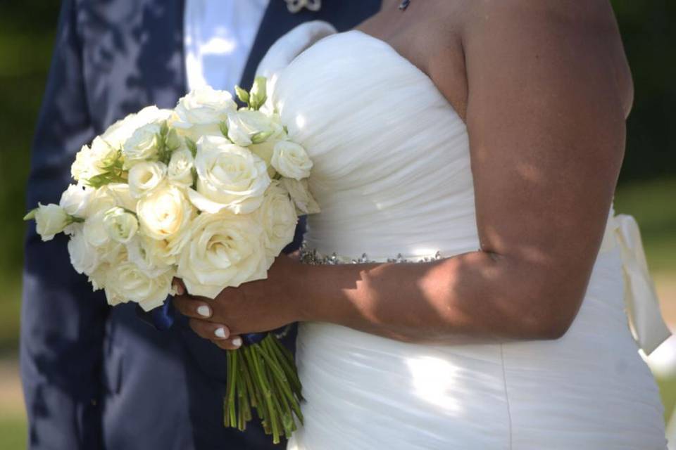 Bride and bouquet