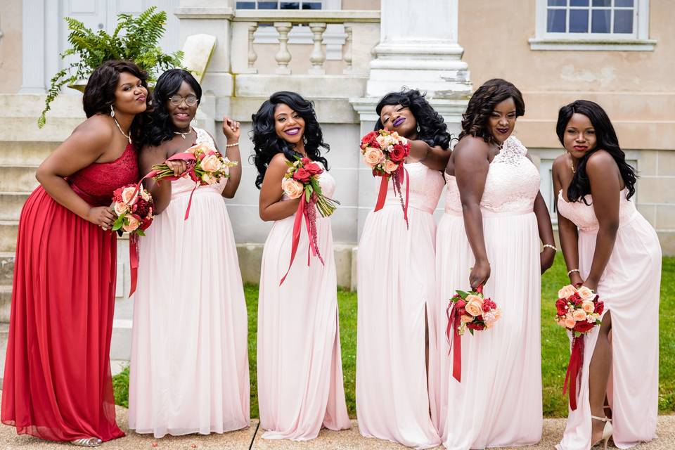 The bride holding her bouquet