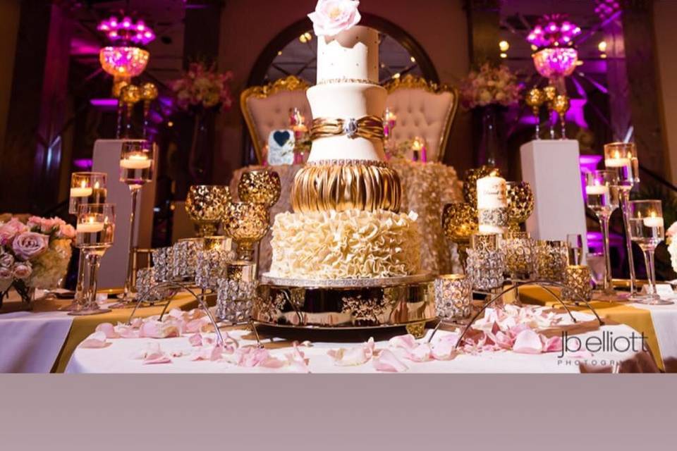 Cake and sweet heart table