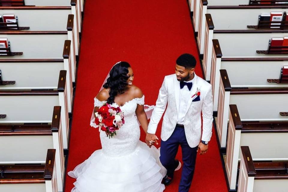 Bride holding her bouquet