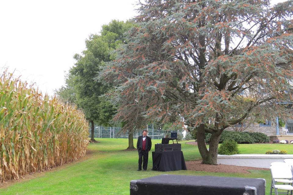 Outdoor wedding setup