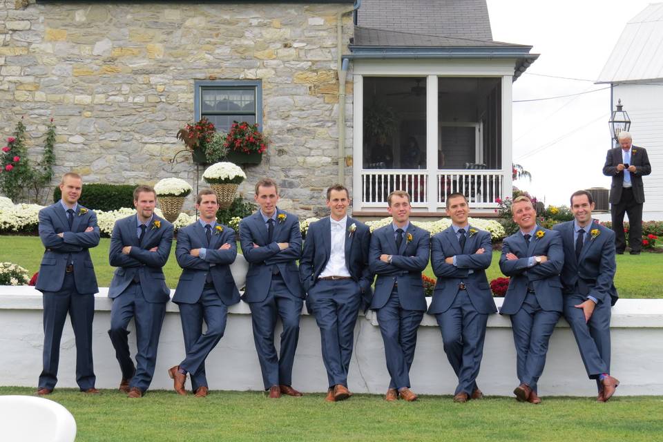 The groom with his groomsmen