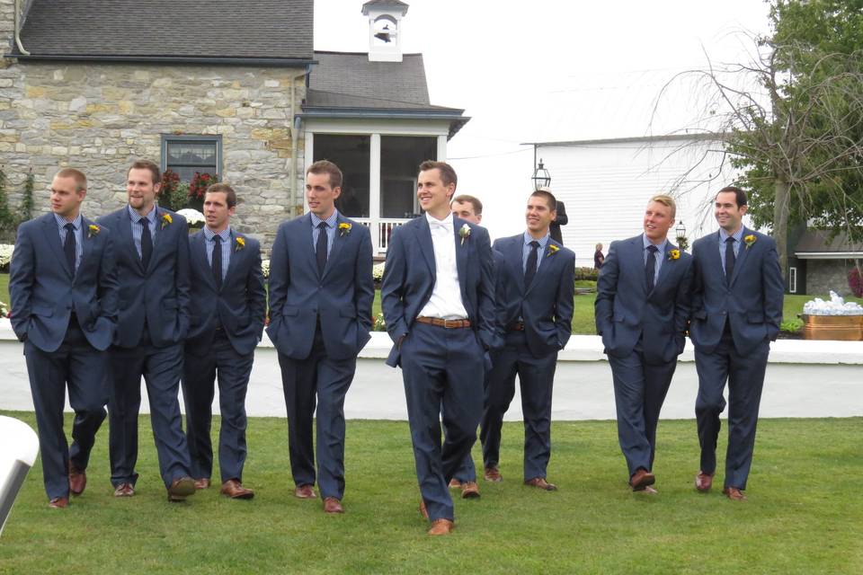 The groom with his groomsmen