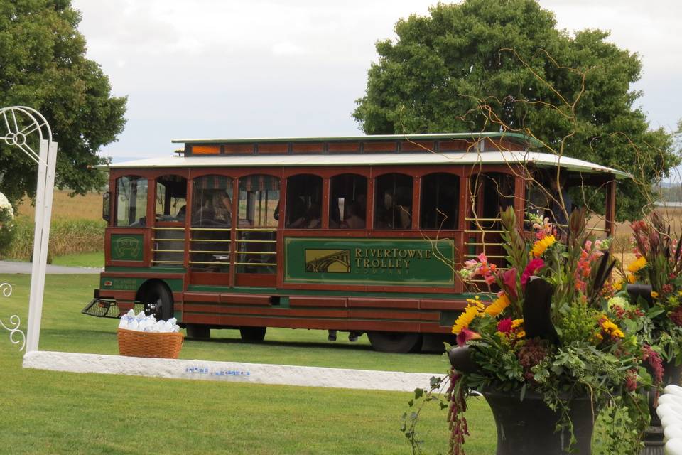 Outdoor wedding setup