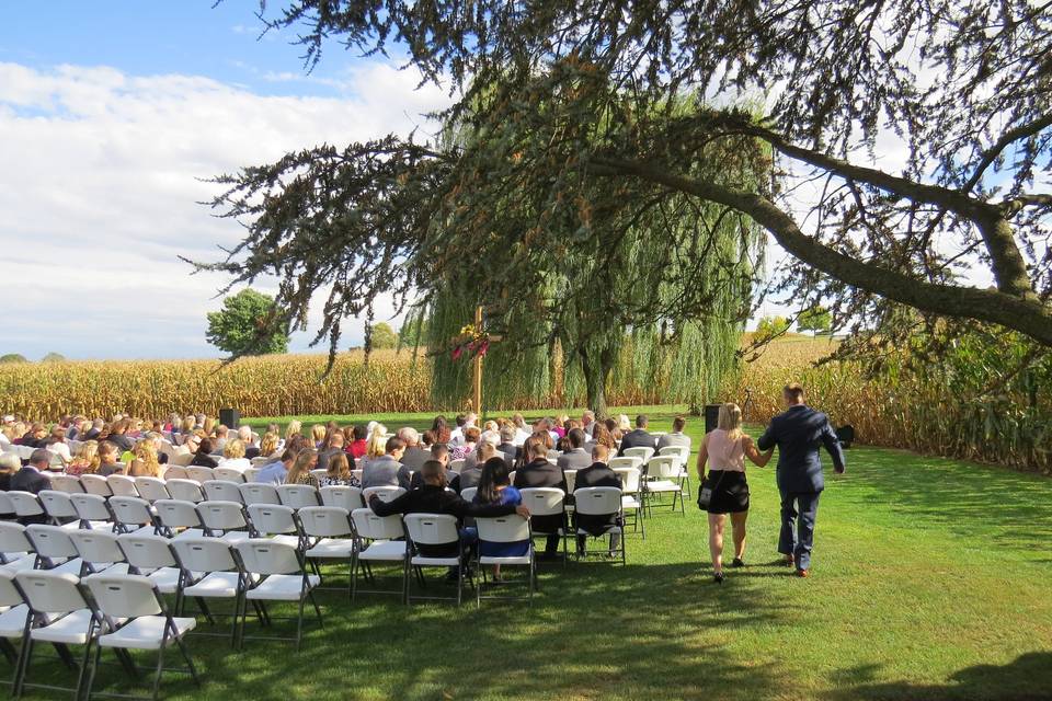 Outdoor wedding ceremony