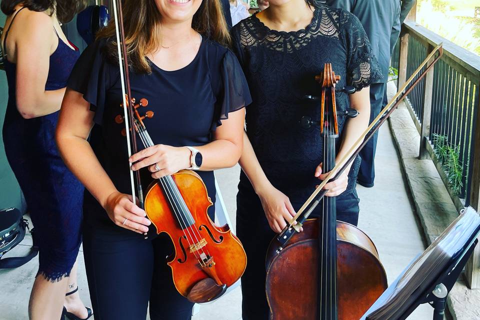 Violin cello string duo