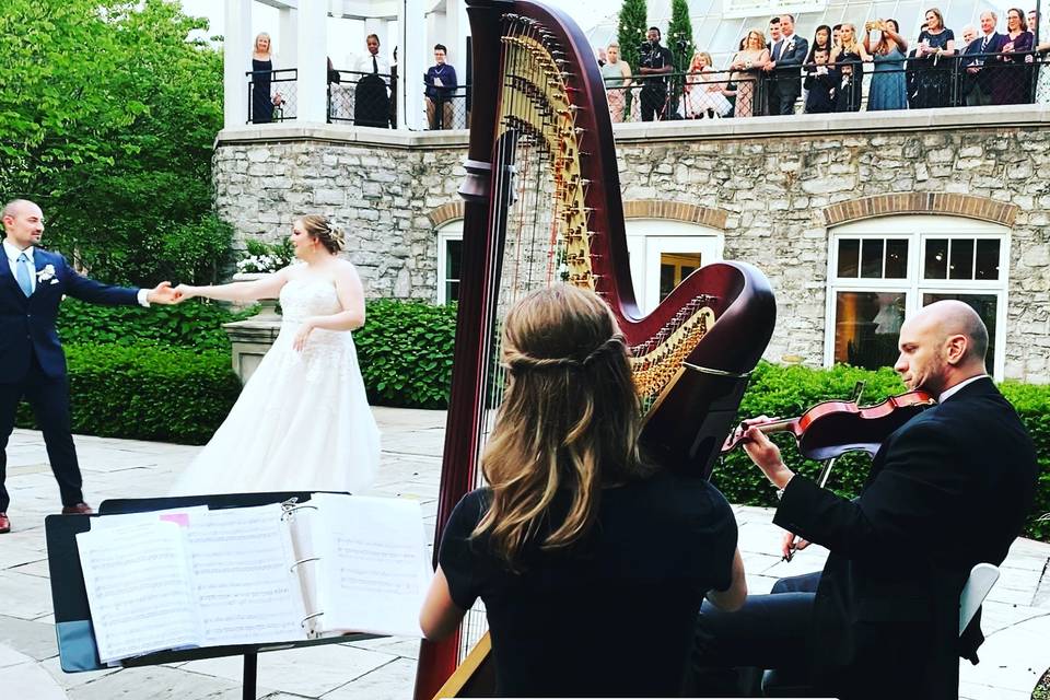 Harp duo during first dance