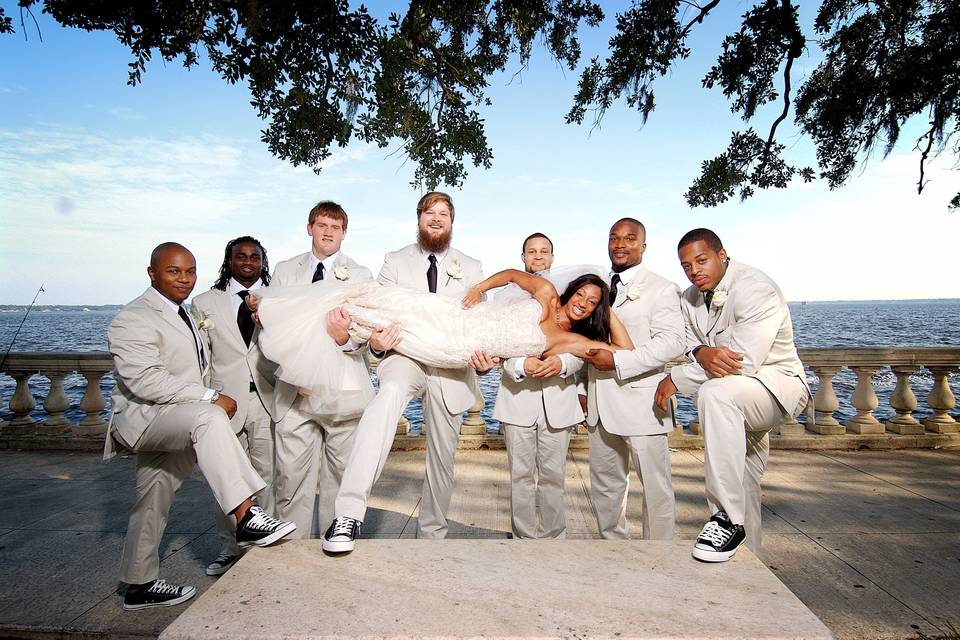 Bride and groomsmen