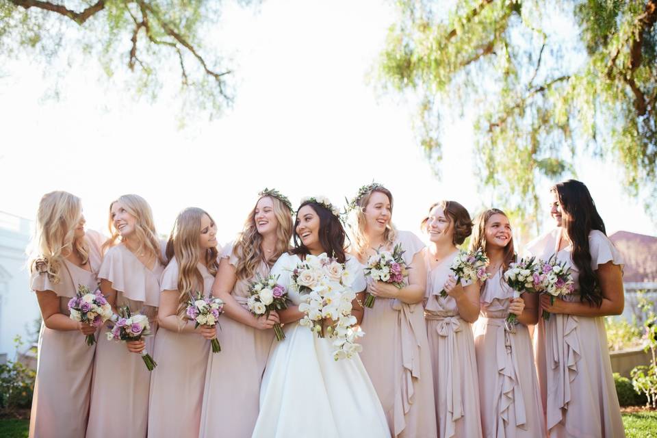 Bride and bridesmaids