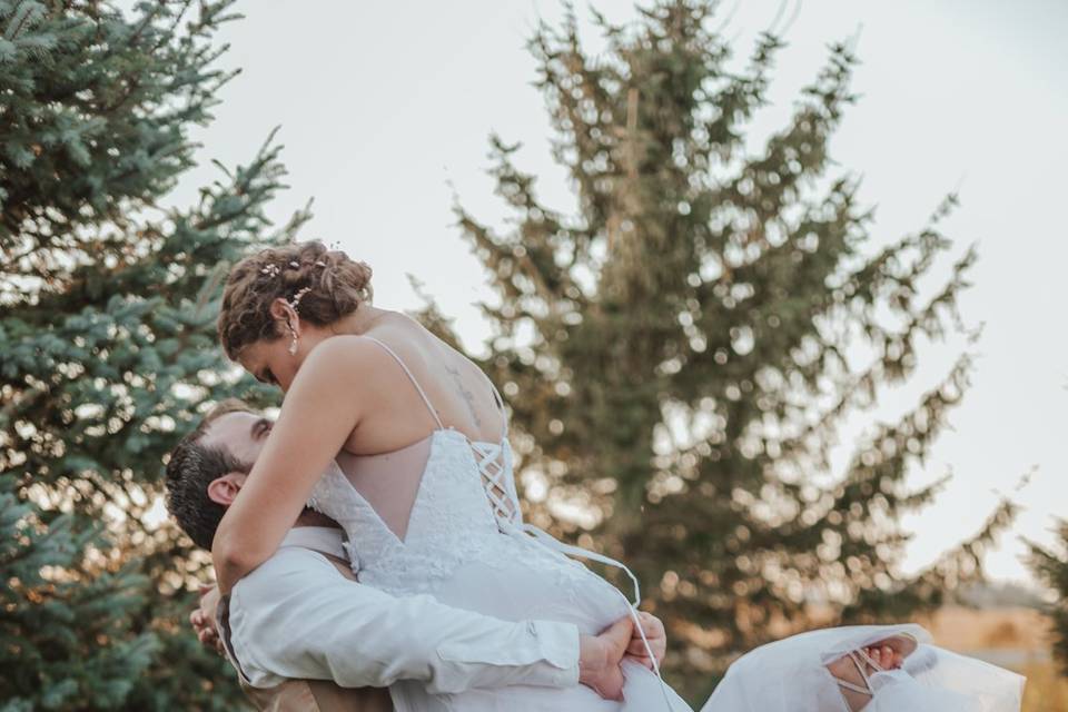 Bride and groom fun