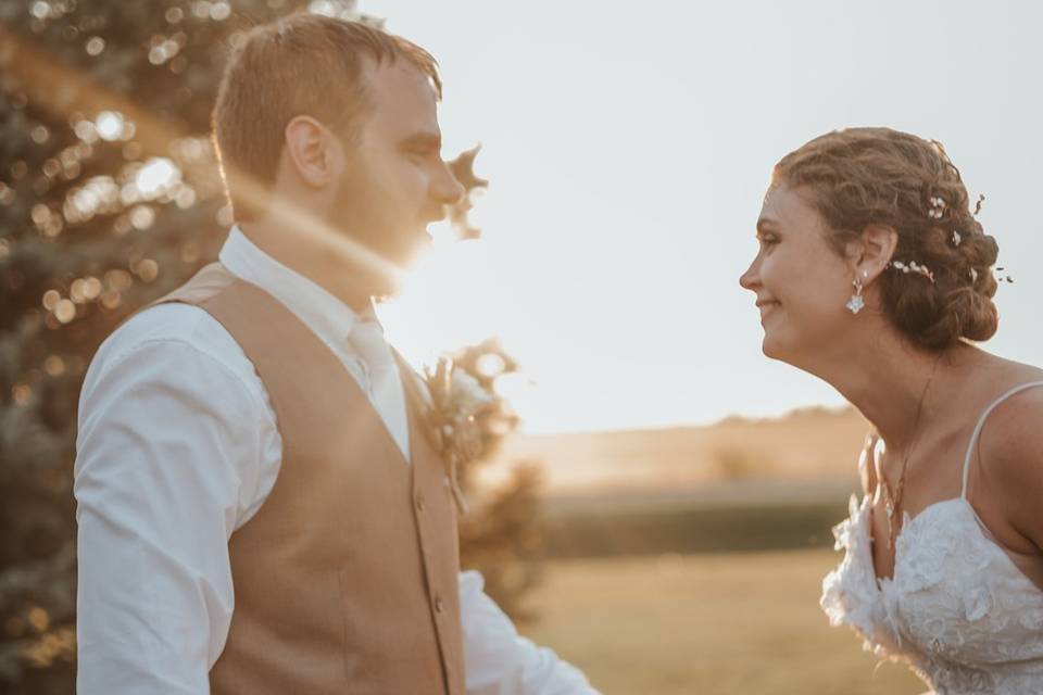 Bride and groom fun