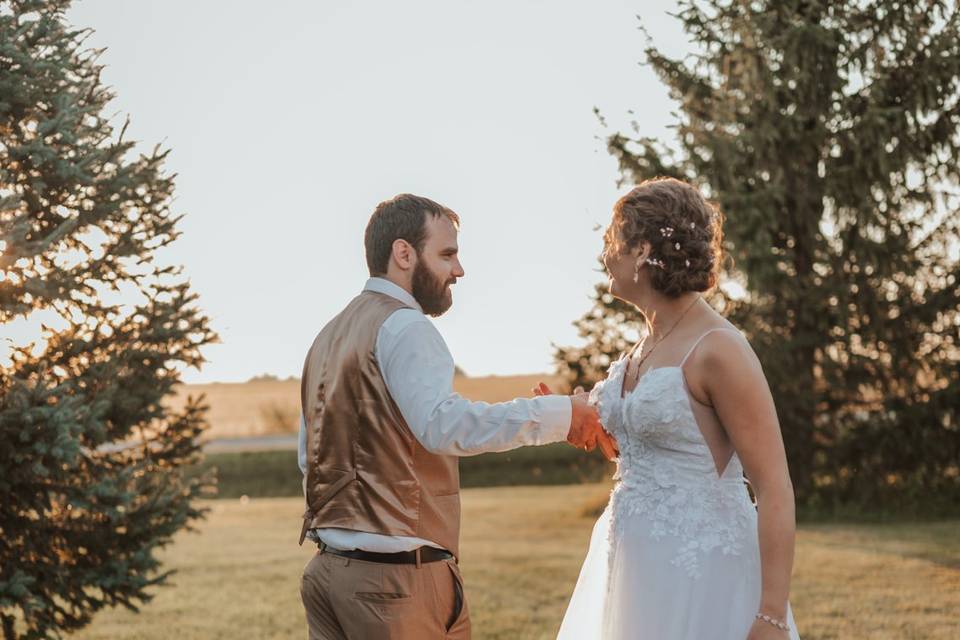 Bride and groom fun