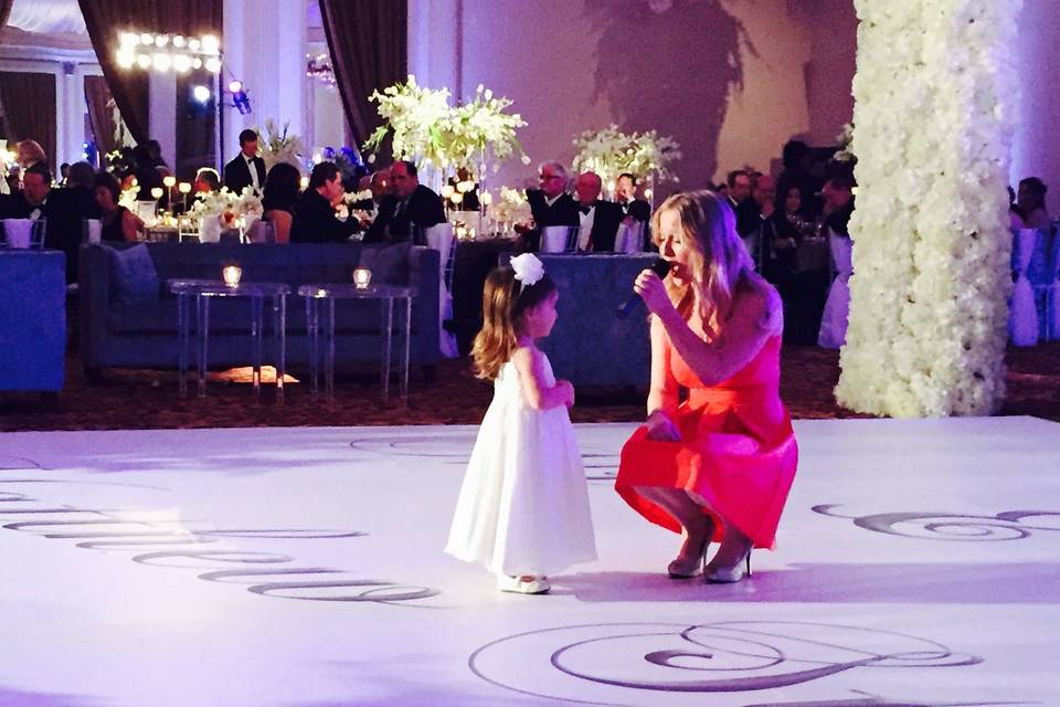 Singing to the flower girl