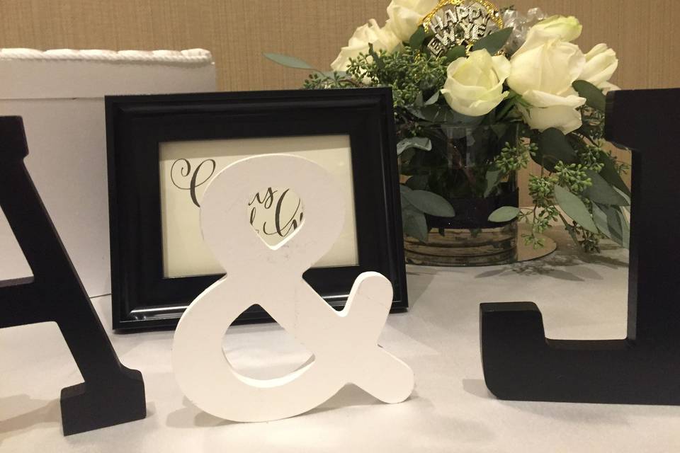 Initials and centerpieces
