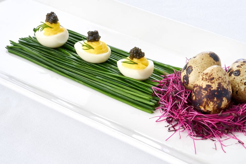 Caviar deviled eggs