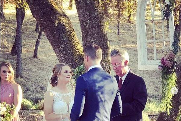 Couple at outdoor ceremony