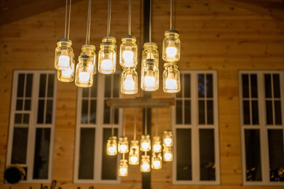 Mason jar chandeliers