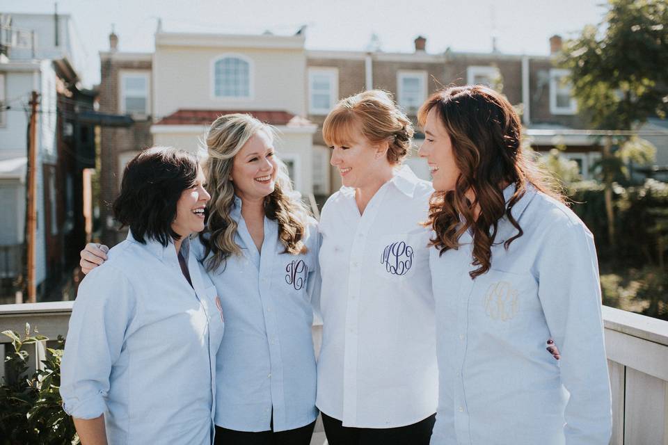 Enjoy our outside deck!  Bride and Bridal Party Hairstyling - Make your wedding day preparations an event.