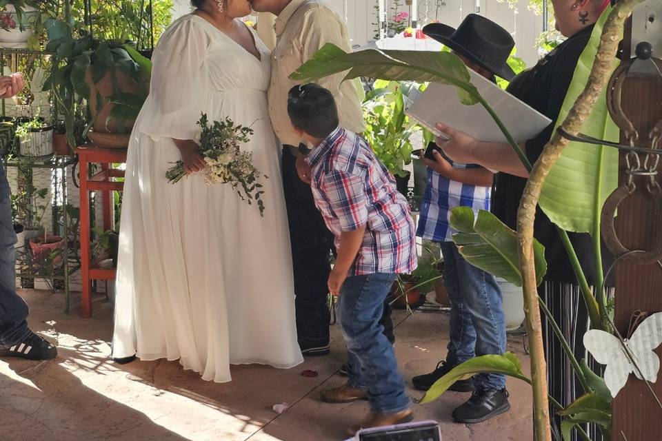 Backyard elopement