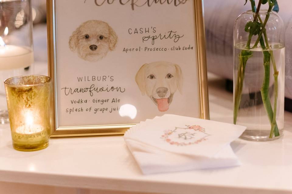 Signature cocktails with dogs