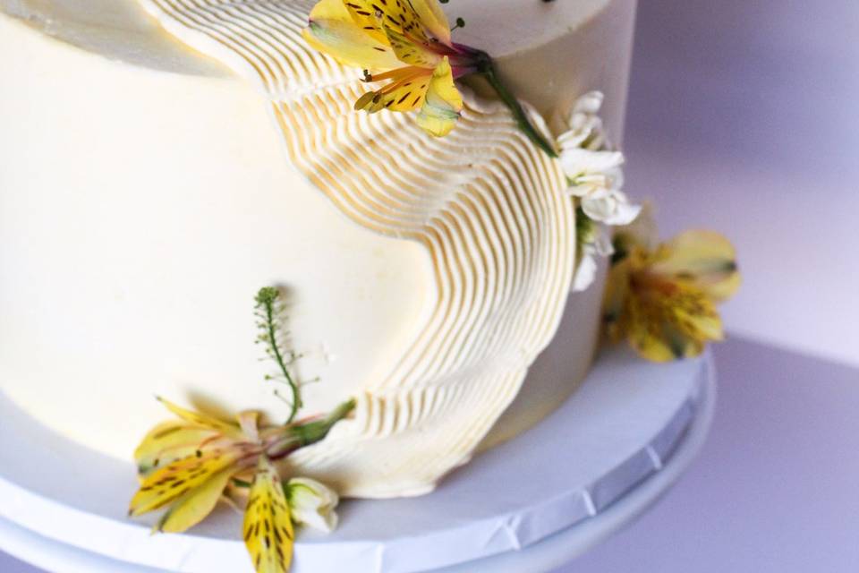 Abstract Floral Cake