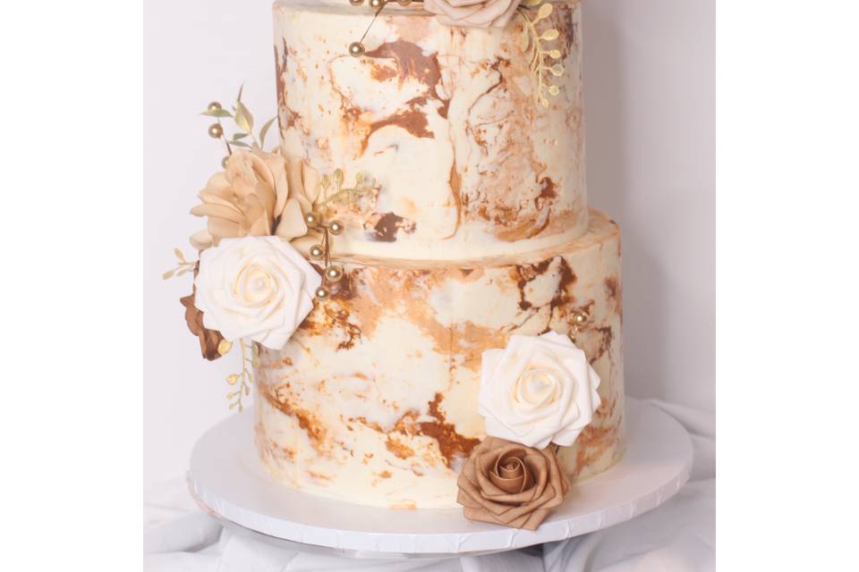 Brown Marble wedding Cake