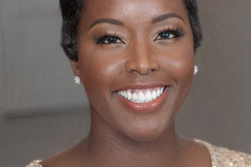 Short Hair glowing brown skin