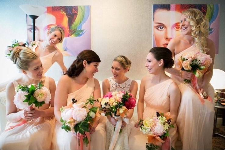 Bridal party happiness