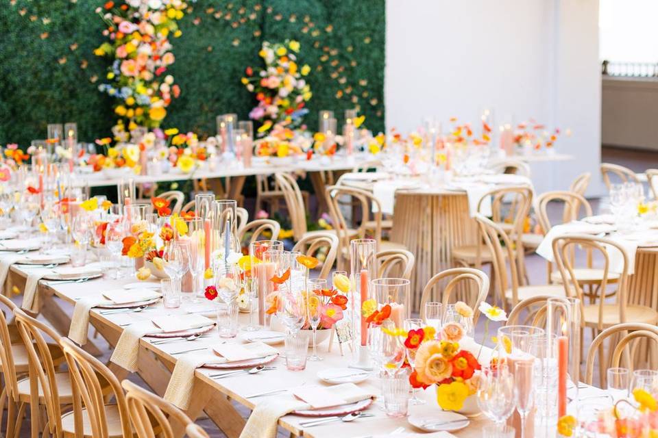 Vibrant Poppy Wedding Tables